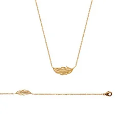 Maison de la Bijouterie Bracelets<Bracelet Femme fantaisie plume plaqué or UYZ353ZV