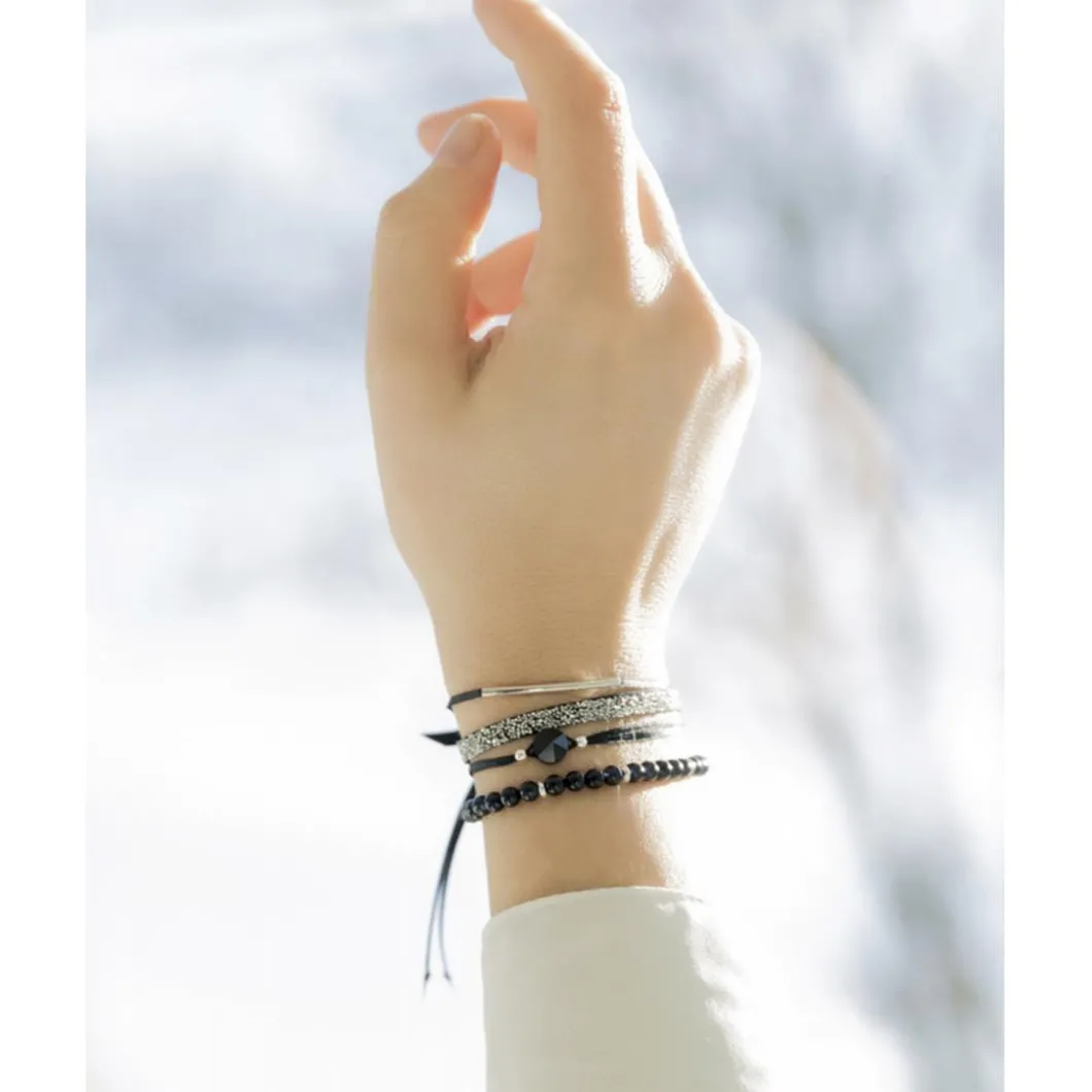 Les Interchangeables Bracelets<Bracelet Femme - A56378 Strass Box Fabric 4