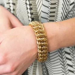 Maison de la Bijouterie Bracelets<Bracelet femme maille américaine plaqué or - YZYYY0ZU