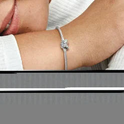 Pandora Bracelets<Bracelet Femme Moments maille serpent & fermoir papillon - Argent
