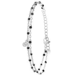 So Charm Bijoux Bracelets<Bracelet Femme So Charm - BD2172-ARGENT-NOIR-DIAMANT - Bracelet Mode Argenté
