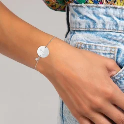 So Charm Bijoux Bracelets<Bracelet Femme So Charm - BD2281-ARGENT-J-DIAMANT - Bracelet Initial Argenté