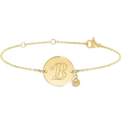 So Charm Bijoux Bracelets<Bracelet Femme So Charm - BD2281-DORE-B-DIAMANT - Bracelet Initial Doré