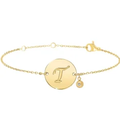 So Charm Bijoux Bracelets<Bracelet Femme So Charm - BD2281-DORE-T-DIAMANT - Bracelet Initial Doré