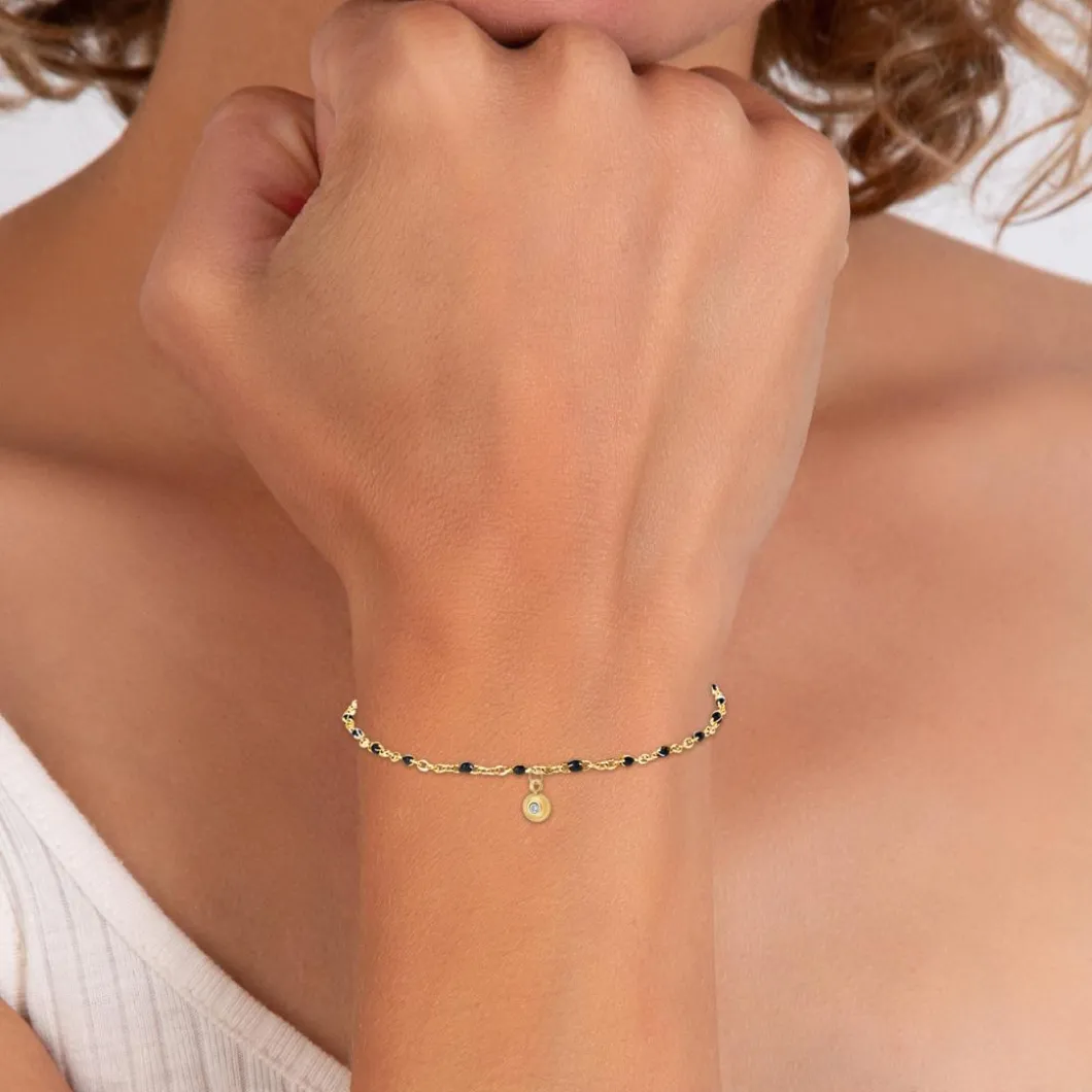 So Charm Bijoux Bracelets<Bracelet Femme So Charm - BD2395-NOIR-DIAMANT - Bracelet Mode Doré