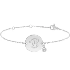 So Charm Bijoux Bracelets<Bracelet Femme So Charm - BD2281-ARGENT-B-DIAMANT - Bracelet Initial Argenté