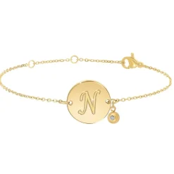 So Charm Bijoux Bracelets<Bracelet Femme So Charm - BD2281-DORE-N-DIAMANT - Bracelet Initial Doré