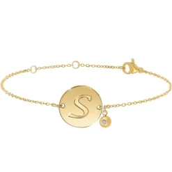 So Charm Bijoux Bracelets<Bracelet Femme So Charm - BD2281-DORE-S-DIAMANT - Bracelet Initial Doré