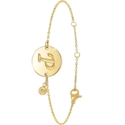 So Charm Bijoux Bracelets<Bracelet Femme So Charm - BD2281-DORE-P-DIAMANT - Bracelet Initial Doré