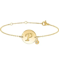 So Charm Bijoux Bracelets<Bracelet Femme So Charm - BD2281-DORE-P-DIAMANT - Bracelet Initial Doré