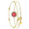 So Charm Bijoux Bracelets<Bracelet Femme So Charm - B2125-ROUGE+B2371-DORE - Bracelet Mode Doré
