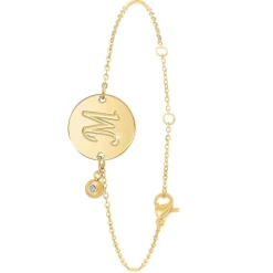 So Charm Bijoux Bracelets<Bracelet Femme So Charm - BD2281-DORE-M-DIAMANT - Bracelet Initial Doré