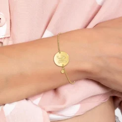 So Charm Bijoux Bracelets<Bracelet Femme So Charm - BD2281-DORE-M-DIAMANT - Bracelet Initial Doré