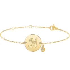 So Charm Bijoux Bracelets<Bracelet Femme So Charm - BD2281-DORE-M-DIAMANT - Bracelet Initial Doré