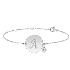 So Charm Bijoux Bracelets<Bracelet Femme So Charm - BD2281-ARGENT-A-DIAMANT - Bracelet Initial Argenté