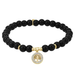 So Charm Bijoux Bracelets<Bracelet Femme So Charm - B4180-NOIR-DORE - Bracelet Arbre De Vie