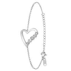 So Charm Bijoux Bracelets<Bracelet Femme So Charm - B4177-ARGENT - Bracelet Coeur Argenté