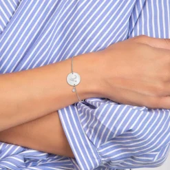 So Charm Bijoux Bracelets<Bracelet Femme So Charm - BD2281-ARGENT-V-DIAMANT - Bracelet Initial Argenté