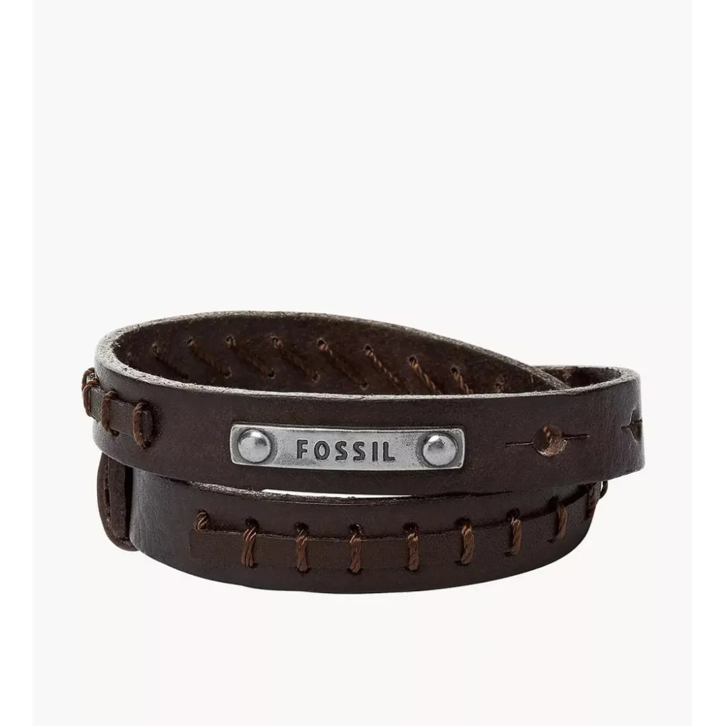 Fossil Bijoux Bracelet<Bracelet JF87354040 - Bracelet Cuir Marron Mode Homme