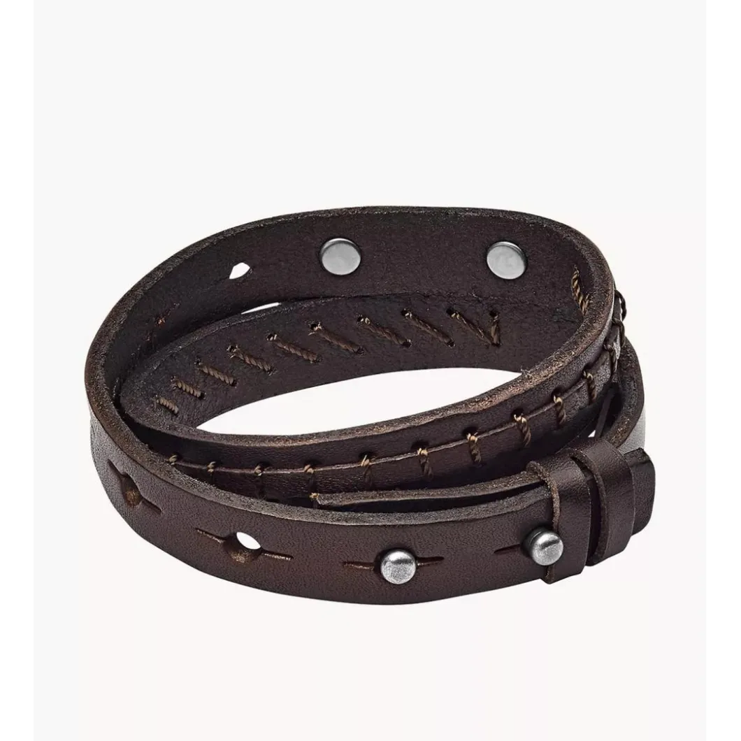 Fossil Bijoux Bracelet<Bracelet JF87354040 - Bracelet Cuir Marron Mode Homme