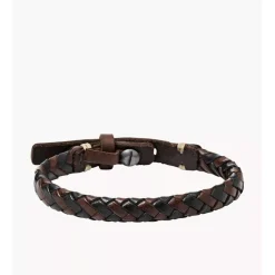 Fossil Bijoux Bracelet<Bracelet Fossil JA5932716 - Bracelet Cuir Marron Homme