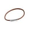 Maison de la Bijouterie Bracelet<Bracelet Homme acier cuir tressée marron 3ZY0UVZU