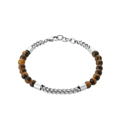 Maison de la Bijouterie Bracelet<Bracelet Homme acier perles œil de tigre 3ZYZYUYZ