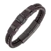 All Blacks Bijoux Bracelet<Bracelet Homme - 682336 Acier, Cuir Couleur Noir, Marron