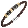 All Blacks Bijoux Bracelet<Bracelet Homme - 682384 Acier, Cuir Couleur Marron, multicolore