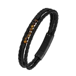 All Blacks Bijoux Bracelet<Bracelet Homme All Blacks 682152 - Cuir Noir