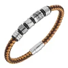 All Blacks Bijoux Bracelet<Bracelet Homme - 682387 Acier, Cuir Couleur Argent, Marron