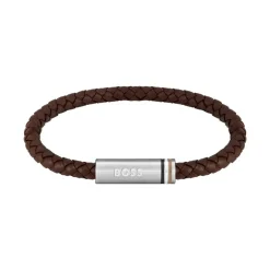 Boss Bijoux Bracelet<Bracelet Homme Ares Single - 1580623 Cuir, Acier Argent