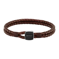 Boss Bijoux Bracelet<Bracelet Homme Seal - 1580048M Cuir, Acier Marron, Noir