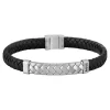 Boss Bijoux Bracelet<Bracelet Homme Tailored - 1580674M Acier, Cuir Noir, Argent