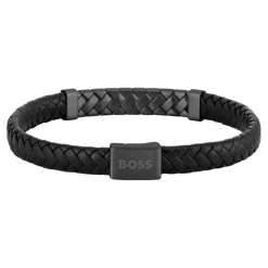 Boss Bijoux Bracelet<Bracelet Homme Tailored - 1580676M Acier, Cuir Noir