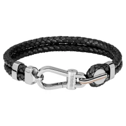 Boss Bijoux Bracelet<Bracelet Homme Ares Prime - 1580699M Acier, Cuir Noir