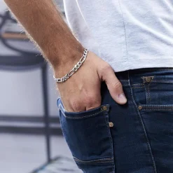 Maison de la Bijouterie Bracelet<Bracelet Homme Chaine Figaro 1-3 6mm Argent Z33Y00YZ