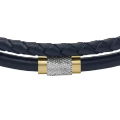 Fossil Bijoux Bracelet<Bracelet Homme - JF04703998 - Cuir,Acier Bleu