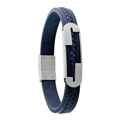 Jourdan Bracelet<Bracelet Homme HB048H - VASCO - Cuir bleu