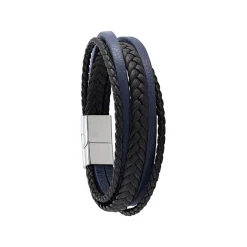 Jourdan Bracelet<Bracelet Homme RC032H - BYRON - Cuir noir
