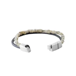 Maison de la Bijouterie Bracelet<Bracelet Homme labradorite cuir noir 3ZY0U5YZ