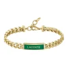 Lacoste Bracelet<Bracelet Homme Fence - 2040323 Acier Doré, Vert Ajustable Circonference Interieure 190 Mm