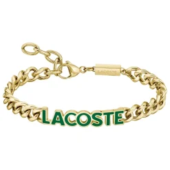 Lacoste Bracelet<Bracelet Homme Script - 2040477 Acier Doré, Vert