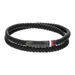 Tommy Hilfiger Bijoux Bracelet<Bracelet Homme Tommy Hilfiger Double - 2790552 Acier, Cuir Noir