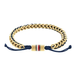 Tommy Hilfiger Bijoux Bracelet<Bracelet Homme Tommy Hilfiger Braided Metal - 2790512 Acier, Nylon Doré, Bleu