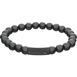 Tommy Hilfiger Bijoux Bracelet<Bracelet Homme Tommy Hilfiger Beads - 2790581 Acier Noir Ajustable Circonference Interieure : 180Mm