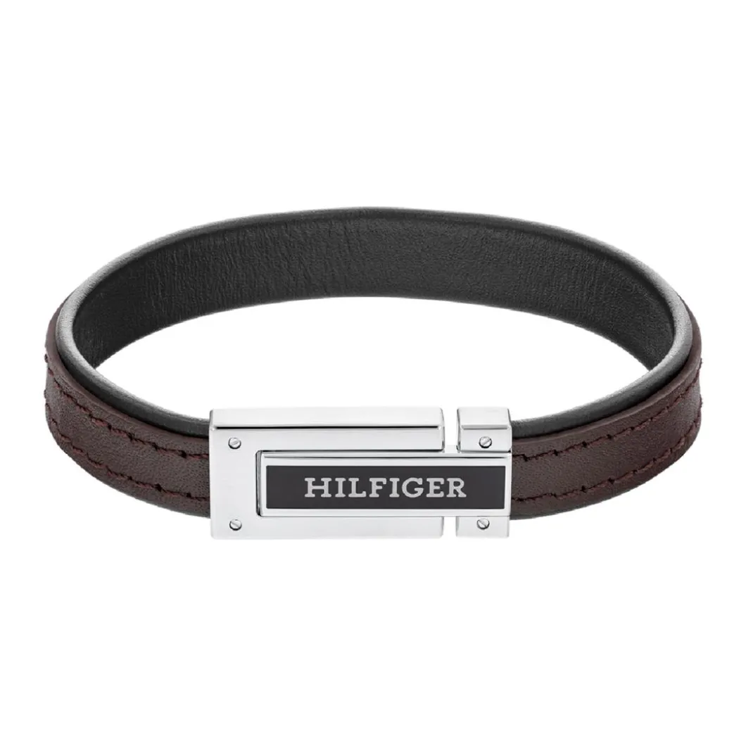 Tommy Hilfiger Bijoux Bracelet<Bracelet Homme Tommy Hilfiger Flat - 2790559 Acier, Cuir Argent, Marron