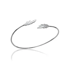 Maison de la Bijouterie Bracelets<Bracelet Jonc femme fantaisie plume Argent WYZ40Y56