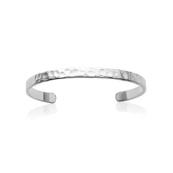 Maison de la Bijouterie Bracelets<Bracelet Jonc femme fantaisie effet martelé Argent VYZ4ZU56