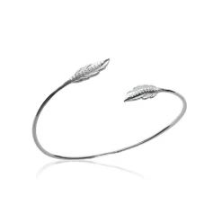 Maison de la Bijouterie Bracelets<Bracelet Jonc femme fantaisie plume oxyde de zirconium argent VWZWWW56